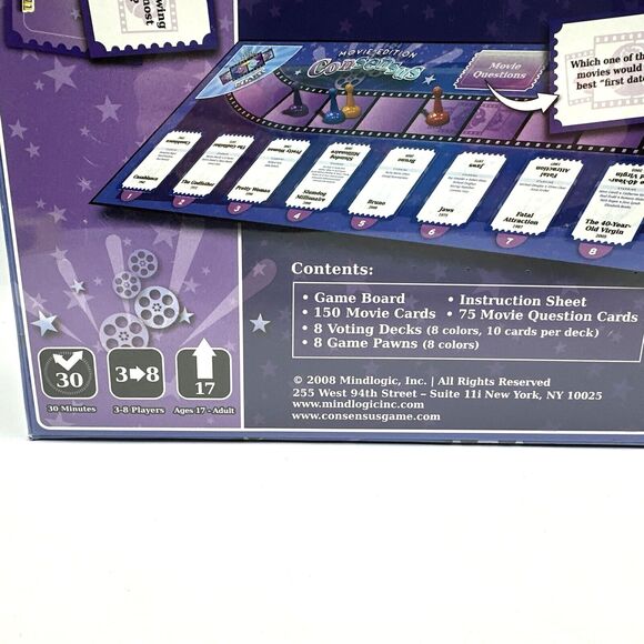 Consensus Movie Edition Board Game by Mindlogic 17+- NEW SEALED - Picture 3 of 5